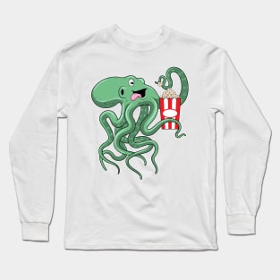 Octopus with Popcorn Long Sleeve T-Shirt